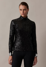 Lade das Bild in den Galerie-Viewer, Damen Pailetten Langarmshirt